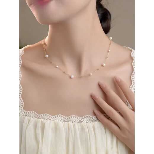 Shidao Fat Donglai quality young pearl necklace full of baby's breath 925 silver natural l natural freshwater pearl silver sky | natural pearl necklace