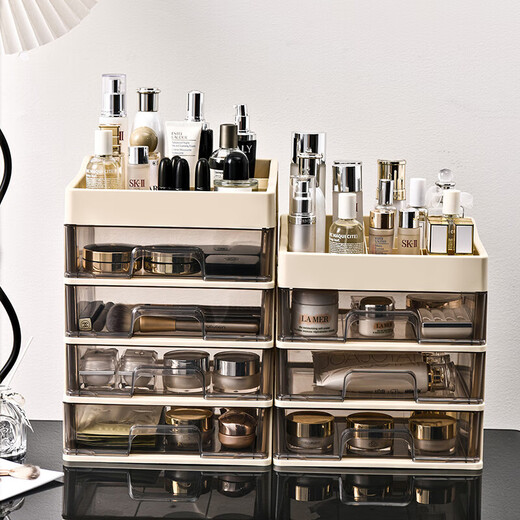 Cosmetic storage box, simple large-capacity drawer style desktop dustproof student dormitory office bedroom ins style five-layer four-drawer style 25.8*19*36cm