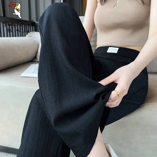Woodpecker 2025 Été Nouveau tennis mince Denim Cool Rydroopy High Taist Slim Casual Straight-Lig-Pantal Pantalon pour femmes Bleu clair 3xl recommandé 140-155jin [Jin est égal à 0,5 kg]