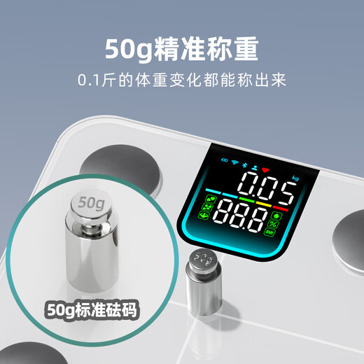 乐福（LEFU）【WiFi蓝牙双连接】智能体脂秤 体重秤称重电子秤人体 体重体脂一体秤 秤面多项数据显示 APP连接