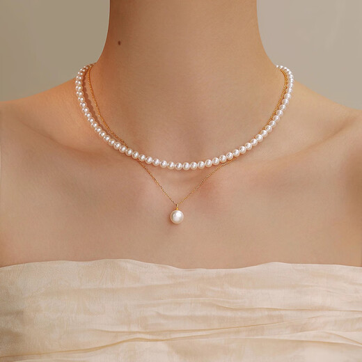 Qi Xiaomi Shijia Pearl Necklace Women's Clavicle Chain 2025 New Popular Imitation Pearl Necklace Xiaomi Beads High-end Light Luxury Xiaomi Bead Necklace
