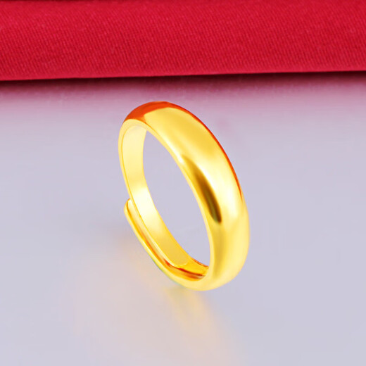 Sand gold glossy ring for men and women, brass gold-plated open ring, imitation gold, thickened gold seal, large bar size 6mm, random number