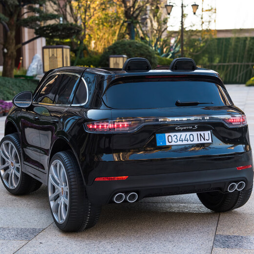 BeRica Porsche children's electric car four-wheel car two-person off-road vehicle two-seater with remote control for children to sit on white