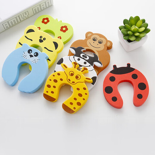 Li cartoon anti-pinch door stopper seam block door device anti-collision artifact stopper push-pull safety car door plug for children