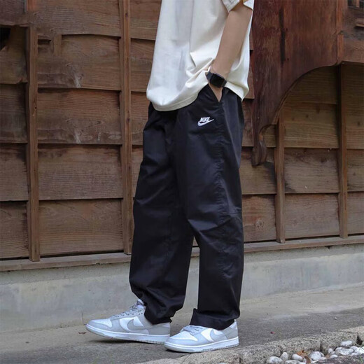 耐克（NIKE）裤子黑色运动裤薄款直筒长裤宽松男裤2025休闲裤 黑色/DV9737-010 梭织  薄款 M 120-130斤