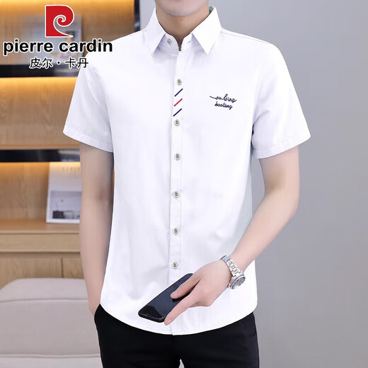 
Pierre cardin summer short-sleeved shirt men's thin inch shirt 2025 new white half-sleeved shirt men's clothing 829 white M Recommended [90-110Jin[Jin equals 0.5 kg]]