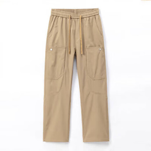 Hailan Home's work pants men's spring and autumn style American loose wide-leg sports pants drawstring casual pants men 9885 khaki 2XL