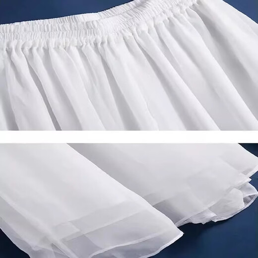 Chishe classical dance dance clothes wide-leg pants white gauze summer new double-layer breathable and elegant gauze dance practice clothes for small people white L (suitable for 100-120 Jin Jin equals 0.5 kg / pants length 95cm)