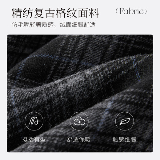 香影复古格子假两件连衣裙女2025秋季新款收腰拼接学院风中长裙子 深灰 M