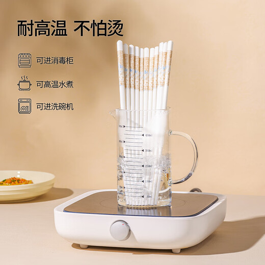 Palillos de cerámica Jingdai Jingdezhen genuino 2025 Nuevo de alta calidad A prueba de moho, respetuoso con el medio ambiente, resistente a altas temperaturas Grado alimenticio para el hogar Tiempo para caminar 10 pares 1 cuchara de arroz