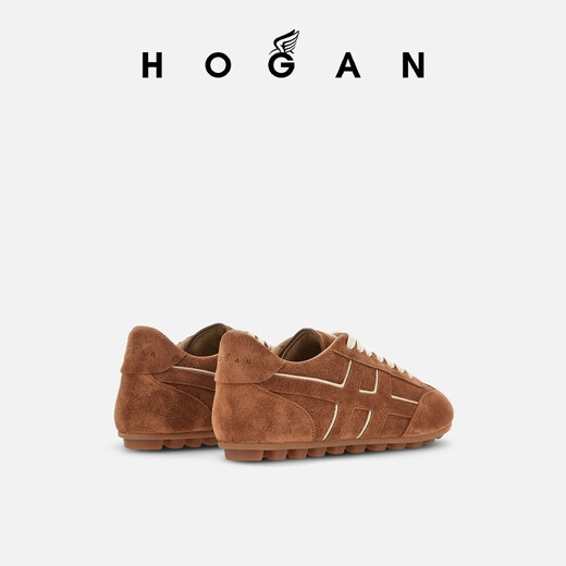 HOGAN women's shoes early autumn new Runner series H693 fashion retro comfortable casual shoes red brown 36.5