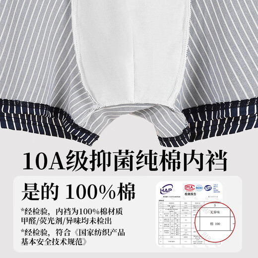 
Cat man disposable underwear for men flat angle EO sterilization daily throw away 10A antibacterial vertical stripes three-color combination 3XL code