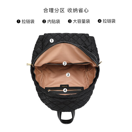 Goldlion G+ Jinlilai Mochila para mujeres Mochila Soft Diamantes Soft Diamantes Mochila informal Viajes de luz Mochila Negro 31*21*35cm