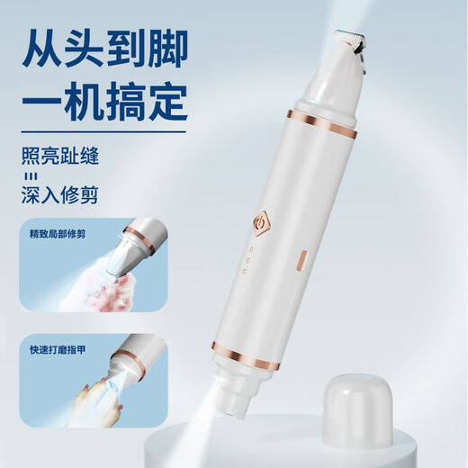 Cat and dog foot shaving and nail polishing tool, foot clipper for shaving eye circumference and local trimming and polishing, two-in-one, starlight silver, spare blade + USB cable