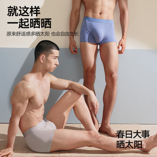 Hailan Home Herren Pure Cotton Unterwäsche Herren antibakterielle Maulbeer -Seide große Jungen Flat Corners Shorts Tops 3 Packs