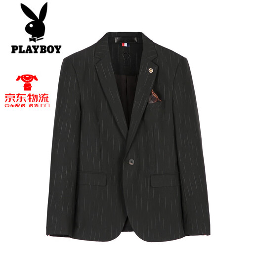 花花公子（PLAYBOY）西服男士套装潮流韩版修身英伦新郎结婚礼服商务职业正装休闲西装 深灰色纹理9905【西服+西裤+马甲1 XL 130斤穿