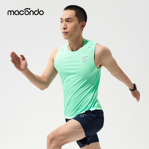 Macondo summer men and women running sports vest 3 generations thin breathable quick-drying training fitness sleeveless T-shirt top black-Men M