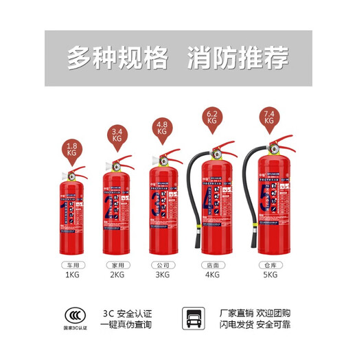 甜苗苗手提式干粉灭火器材消防商铺用4公斤家用12358kg车用箱套装 5KG仓库用灭火器+铁挂架