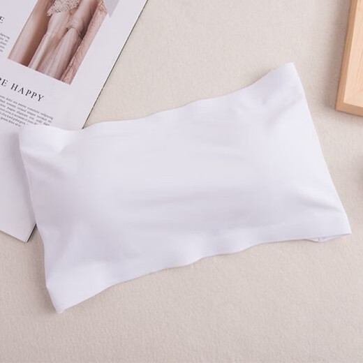 Chest-wrapped Ice Silk Seamless Strapless Underwear Three-breasted Tube Top Bottoming Vest Anti-exposure One-Word Chinese Valentine's Day Gift Skin Color One Size Recommended (80-120 Jin Jin equals 0.5 kg)