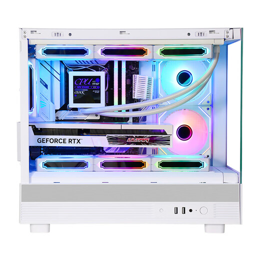 先马（SAMA）小惊鸿 白色MATX海景房游戏电脑机箱 270°全景/双面玻璃/支持360水冷/9风扇位/410mm长显卡/U2+U3