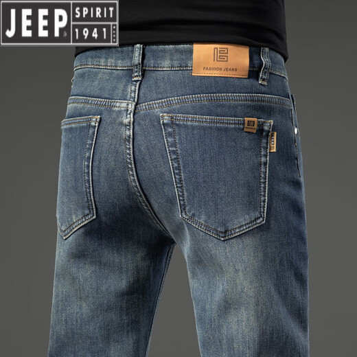JEEP SPIRIT高端休闲复古牛仔裤男春秋季2025新款男士直筒宽松弹力长裤子 9921水泥灰（夏季款） 常规 28