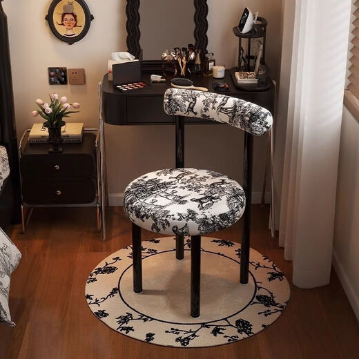 Light luxury makeup bedroom, high-end modern makeup stool, French new Chinese style dressing table, universal bedroom retro dressing chair, jungle ink painting makeup dining chair, modern simplicity