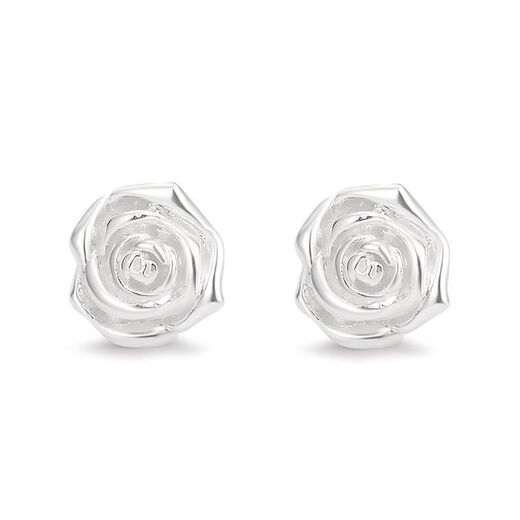 MHFDO999 sterling silver camellia earrings earrings pure silver sleep-free ear piercing screw ear jewelry S999 sterling silver camellia earrings 5.12g 10% off for a limited time