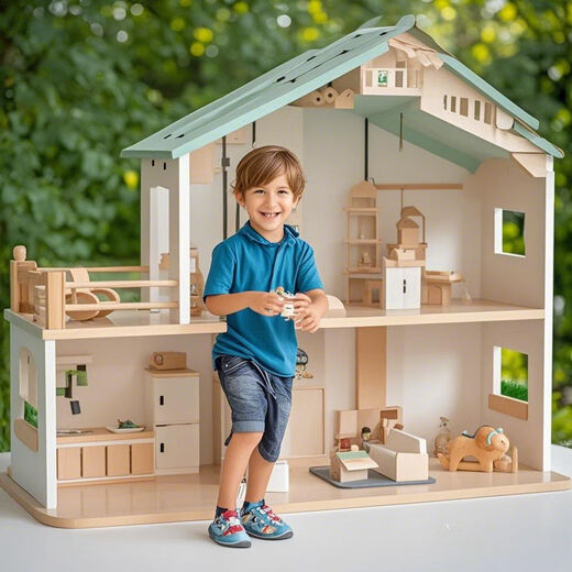 Nouveau style nordique nordique Ins Play House Villa Children's House Toy House Castle DIY Gift Child Gift Chic House