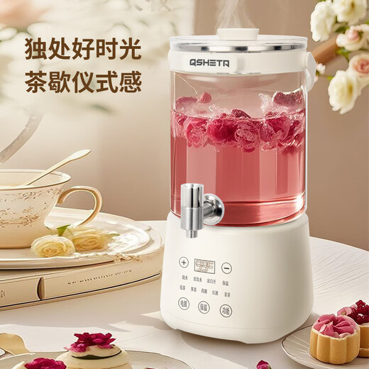 316 stainless steel teapot with faucet 5 liters large capacity health household electric heating and thermostatic boiler glass 10L large capacity + stainless steel tea drain + automatic heat preservation off-white 5L