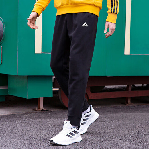 阿迪达斯 （adidas）裤子男裤 2025夏季新款运动裤户外透气休闲跑步健身训练针织长裤 GK9226/棉质针织/弹力裤口 XS
