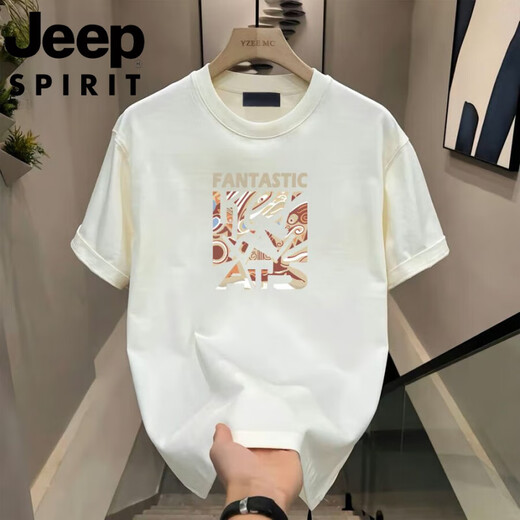 Jeep (JEEP) summer short-sleeved T-shirt for men summer new casual sports fashion half-sleeved round neck loose t-shirt top Gentleman black 848 3XL 150-170Jin [Jin equals 0.5 kg]