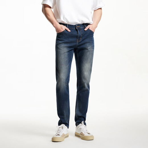 JACK&JONES 25 years of men's fashion trend slim straight elastic casual versatile dark jeans long pants men's trousers for all seasons dark denim blue 120 first batch 31 175/80A (W31/L30) pre-sale