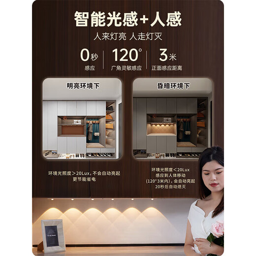 Philips (PHILIPS) sensor light LED wall lamp kitchen drawer display cabinet gesture sensor lights up when you wave your hand - warm white light