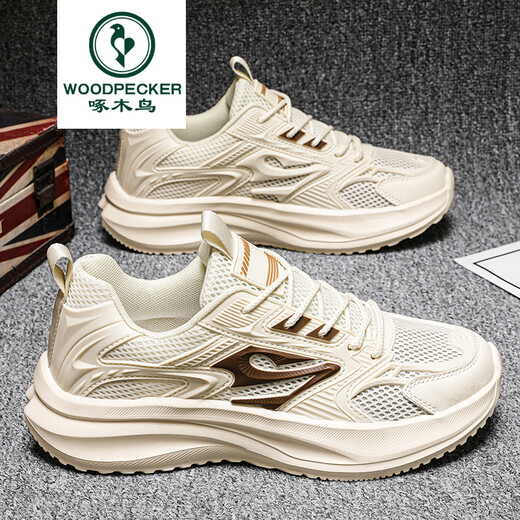 
Woodpecker Spring and Summer Hollow Mesh Daddy Shoes Large Size Men's Shoes 2025 Summer Hollow Mesh Thin New Daddy Shoes 825-YC Black 38