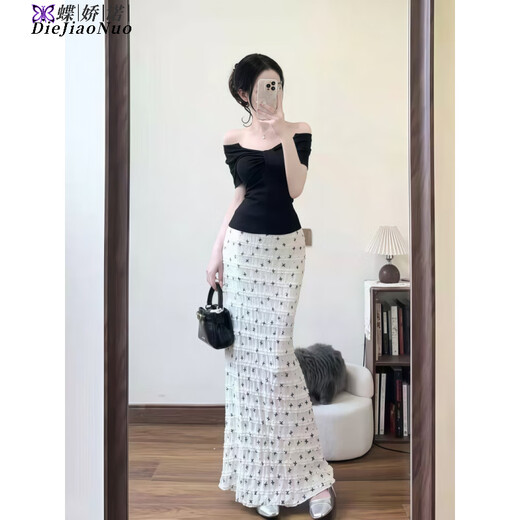 Commander Xiong robe vêtements pour femmes 2025 été nouveau Style coréen atmosphère tempérament vêtements minces costume pour femmes Style doux 3895 haut + jupe S