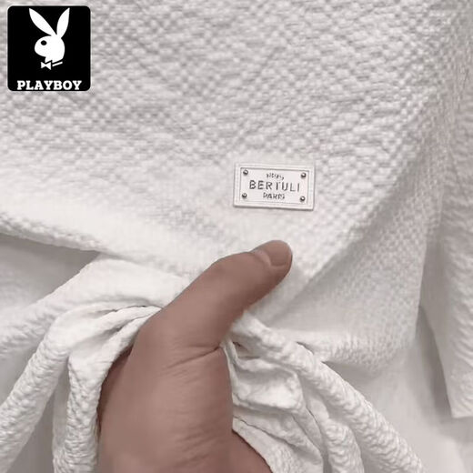 
Playboy (PLAYBOY) 2025 new summer ice silk texture embroidered round neck men short-sleeved fashionable half-sleeved versatile light luxury T-shirt men [summer short-sleeved] 6628 white 5XL 180-200Jin [Jin equals 0.5 kg]