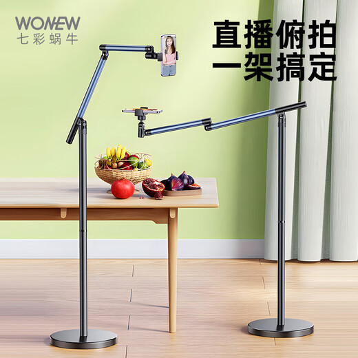 Wonew colorful snail mobile phone overhead shot live broadcast bracket magnetic desktop mobile phone stand calligraphy painting shooting video fill light overhead shot live broadcast radiator bracket special 2025 new ZJ41 floor rocker bracket with Bluetooth remote control
