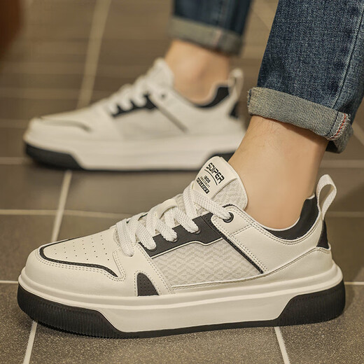 CHXH Zapatos para mejorar la altura para hombres en primavera y verano zapatos de tablero transpirable zapatos blancos versátiles para hombres zapatos casuales para hombres zapatos invisibles que mejoran la altura para hombres 1396 metros negros [malla]-estilo regular 40 (tamaño deportivo)