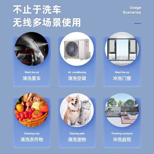 奇力士德国洗车用水枪高压喷水水枪洗车机无线锂电高压水枪洗车水泵全套 680W 六档涡轮增压【单电10节】10米管+工箱 德国顶配家用洗车浇花清洗庭院洗空调喷农药强力洗地