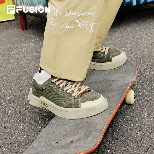 
FILA FUSION Fila Fashion Brand New Men's POP Lightweight Canvas Shoes Fashion Casual Shoes Concealed Green/Beige-CA 41