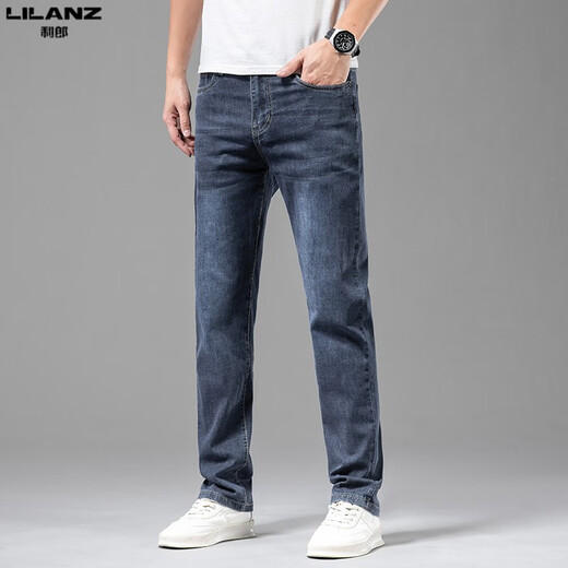 Lilang Herren Jeans Sommer Neue lose lose legale Hose Casual Hosen Herren trendy dünner Stil Vielseitiger Mikro-Stretch Langhose Hellgraues dünner Stil 6221 33
