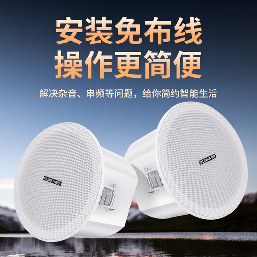 康佳无线蓝牙吸顶喇叭内置功放室内背景音乐家庭客厅组合会议店铺音响套装吊顶音箱单主机KN54-41