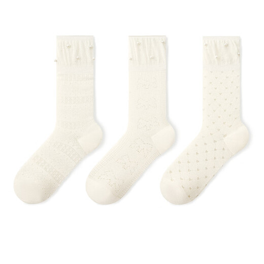 PRIMEET PRIMEET Socks for women in summer thin Miu style ballet style breathable medium tube socks for summer piled socks with single shoes