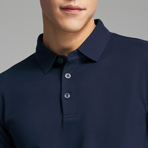 Youngor long-sleeved POLO shirt men's wool blended fabric men's POLO shirt soft and comfortable 2025 new product Navy VLYM519960FCA 2XL (recommended 165-180Jin Jin equals 0.5 kg)
