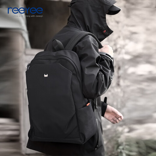 REEYEE backpack men's backpack computer bag Korean style casual fashion trend junior high school high school college school school bag men's trendy brand black