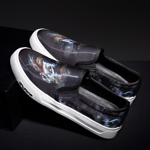 
Heyu pedals lazy shoes men's summer Korean version canvas shoes printed fashionable men's casual bean dou loafer shoes men's trend H11967 style 38