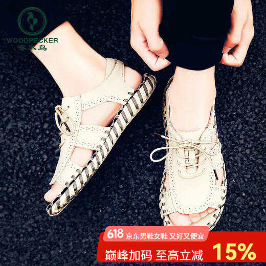 Sandalias de cuero de carpintería de carpintería 2025 NUEVO SUMER SUMER OUTER DE CUERO MARCA DE LA MARCA Romana Conducción de sandalias de playa HY/HY9926-A- A- AHEVE 39 Código deportivo