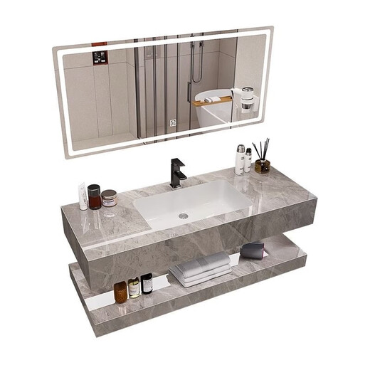 
[Double-layer rock slab] Rock slab seamless wash basin integrated double-layer bathroom wash basin hotel toilet wash basin custom-made [Private customization] SQWY [90*50] 9856 pieces sold