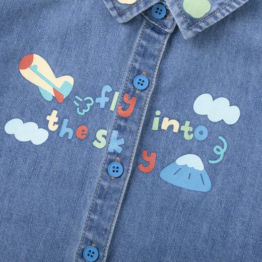 Dudujia washable children's soft denim jacket spring boys' stylish shirts girls' outdoor casual tops spring and autumn denim blue 80