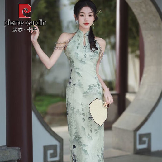Pierre Cardin Sommer Neues Retro 2025 Temperament Verbesserte ärmellose chinesische Morgenkleid täglich Langes junges Cheongsam Kleid für Frauen Wz 9195 ICE Seiden Jacquard S